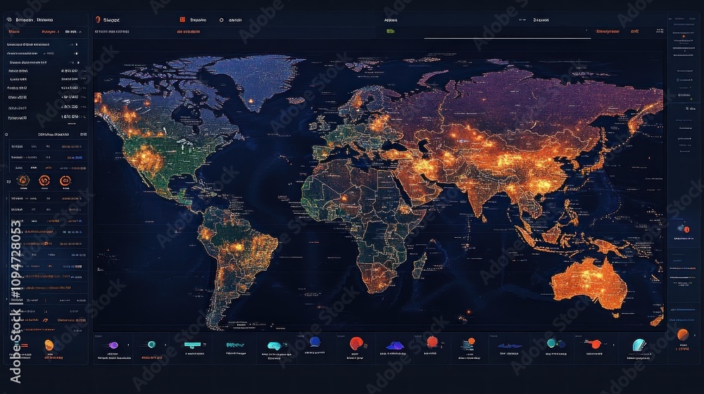 Obraz premium Global Network Map