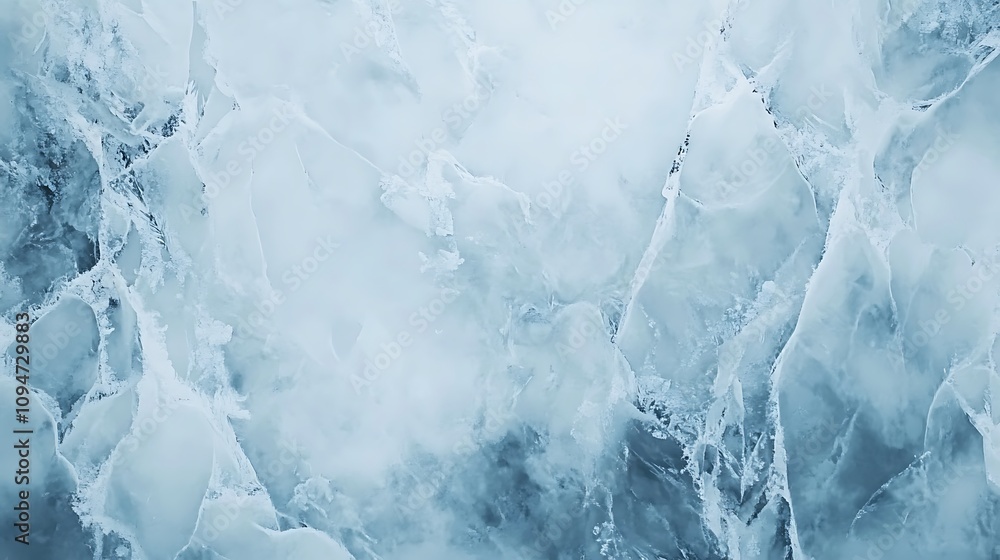 Fototapeta premium acks. Winter seasonal background, mock up, flat lay, ice texture