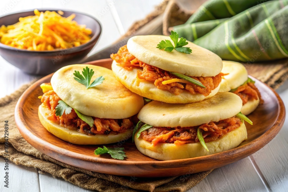 Delicious Homemade Arepas - Traditional Venezuelan and Colombian Cuisine Isolated on White Background, Perfect for Food Lovers and Culinary Enthusiasts, Showcasing Authentic Flavors and Textures Delicious Homemade Arepas - Traditional Venezuelan and Colombian Cuisine Isolated on White Background, Perfect for Food Lovers and Culinary Enthusiasts, Showcasing Authentic Flavors and Textures