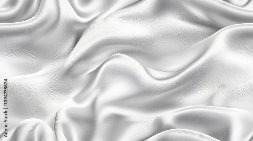 Fototapeta premium white silk fabric with wrinkle curves, seamless pattern background