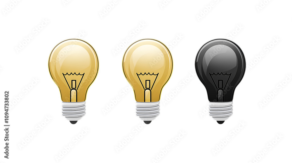 Bulb icons/signs isolated on transparent PNG. Bulb icons/signs isolated on transparent PNG.