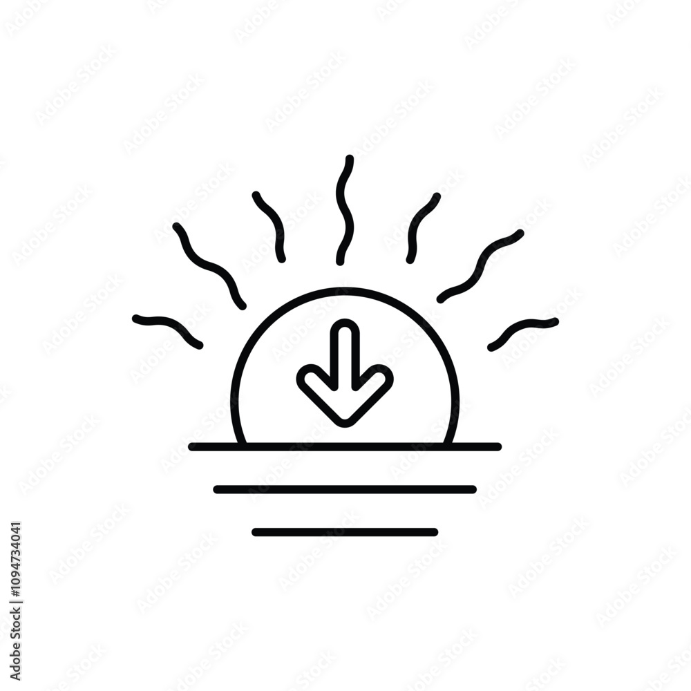 Obraz premium Sunset vector icon