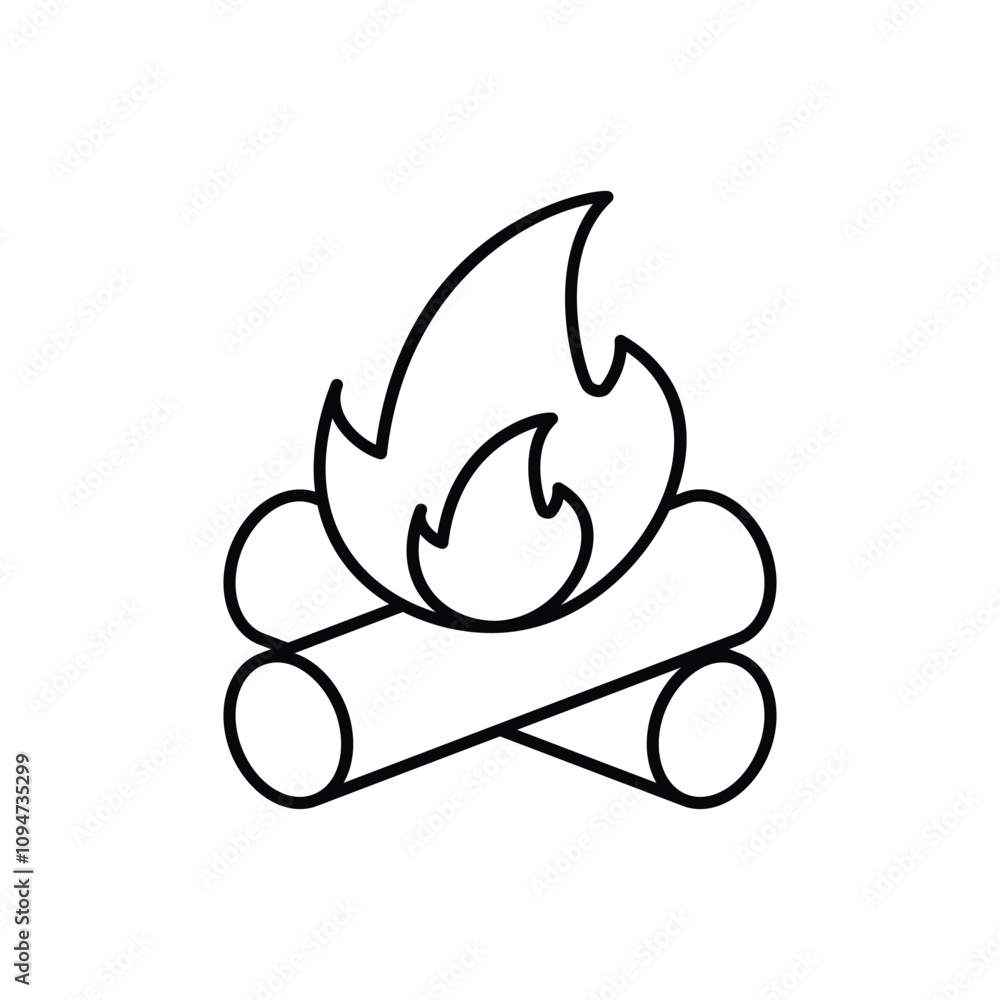 Campfire vector icon Campfire vector icon