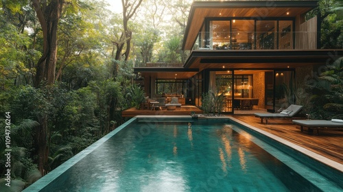 Wallpaper Mural Luxury Jungle Villa with Infinity Pool Torontodigital.ca