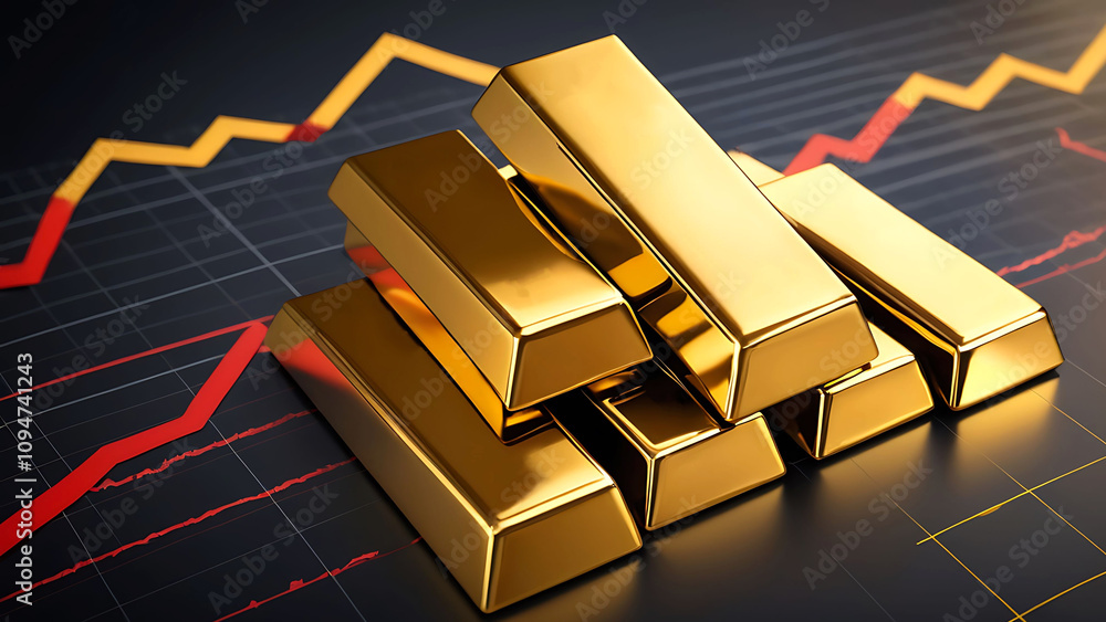 Golden bars representing financial growth Golden bars representing financial growth