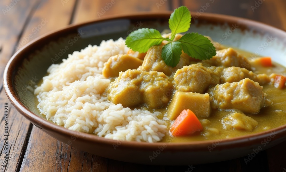 Delicious chicken curry with rice Delicious chicken curry with rice