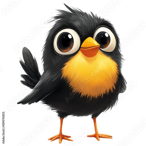 funny bird, kids illustrations , cartoonish , white background


