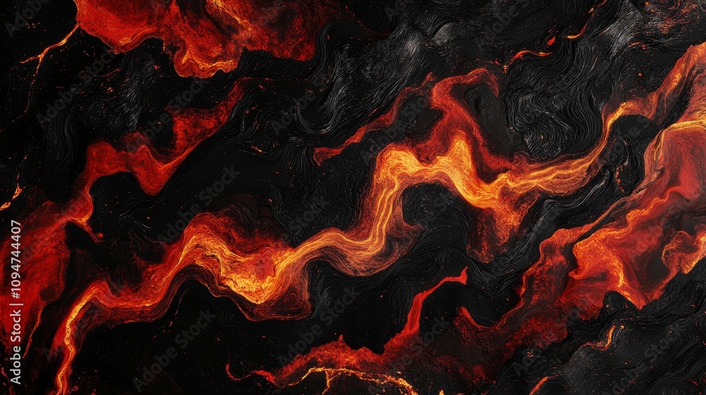 Fiery Lava Flow Abstract Art Fiery Lava Flow Abstract Art