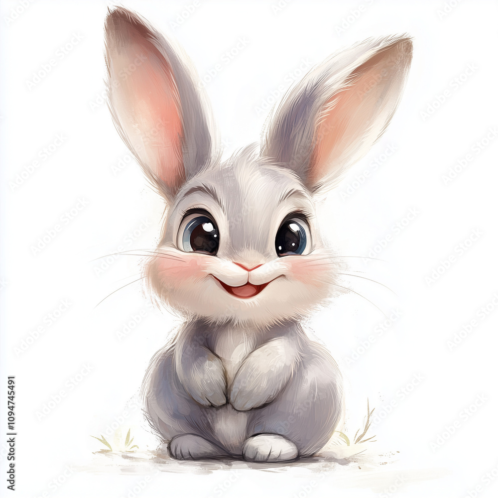 funny Rabbit, kids illustrations , cartoonish , white background funny Rabbit, kids illustrations , cartoonish , white background