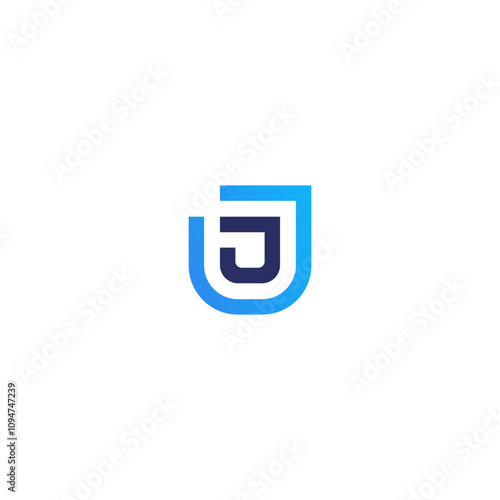 Letter J Logo heometric design vector template photo