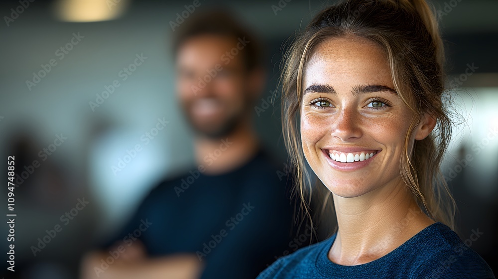 Personal trainer coaching a senior client, emphasis on safe and gentle exercises, bright gym lighting Personal trainer coaching a senior client, emphasis on safe and gentle exercises, bright gym lighting