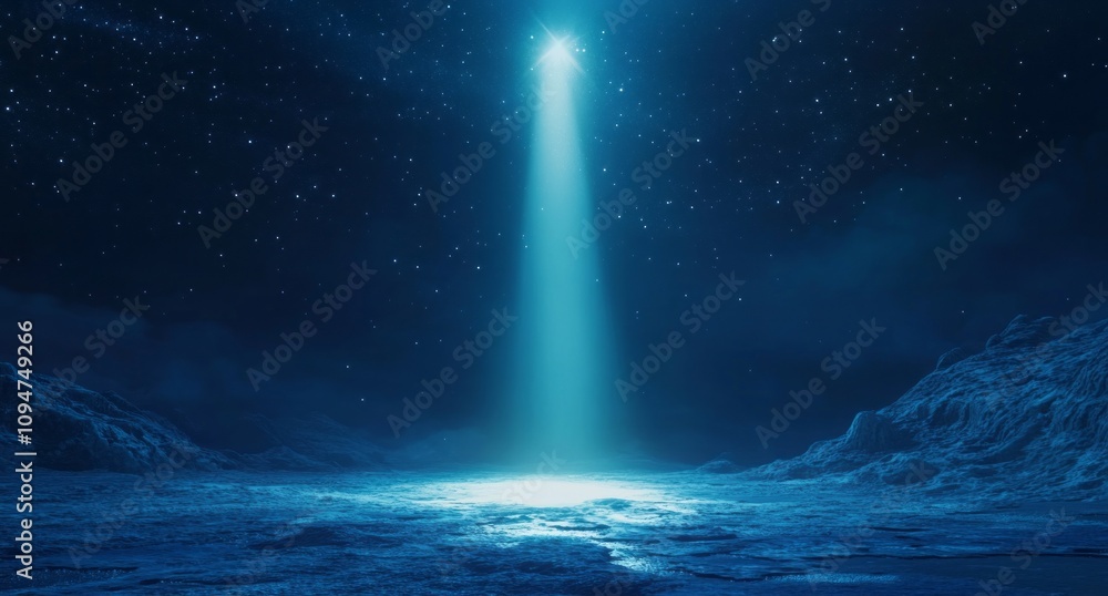 Celestial Light Beams Down On An Alien Landscape Celestial Light Beams Down On An Alien Landscape