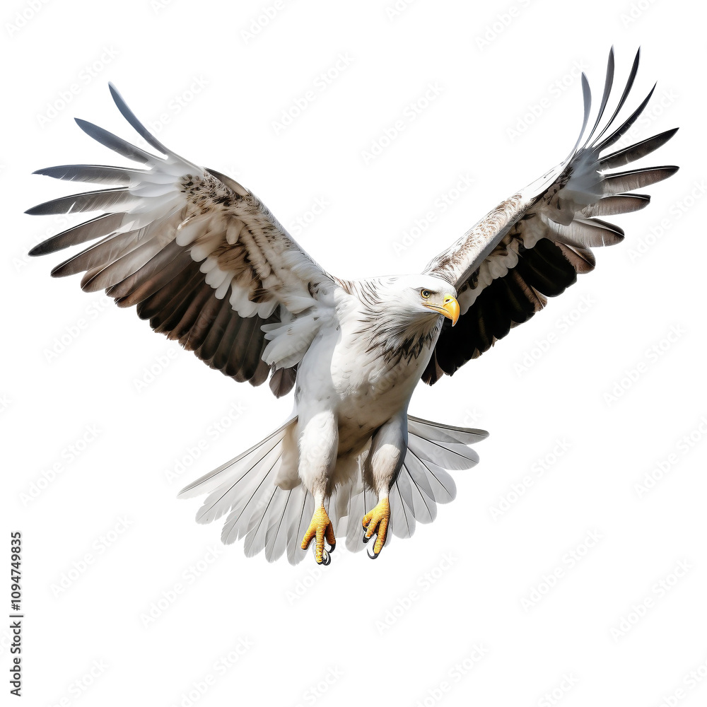 Obraz premium Big eagle looking isolated on white.