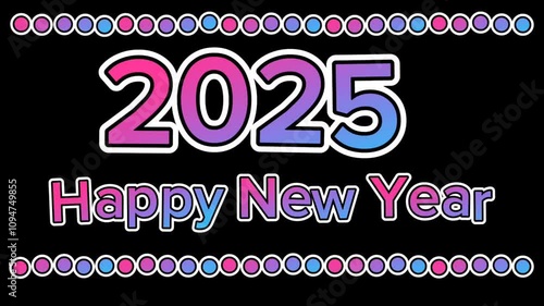 2025 Happy New Year Text Animation