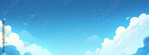 Serene Sky Birds Cloudscape...