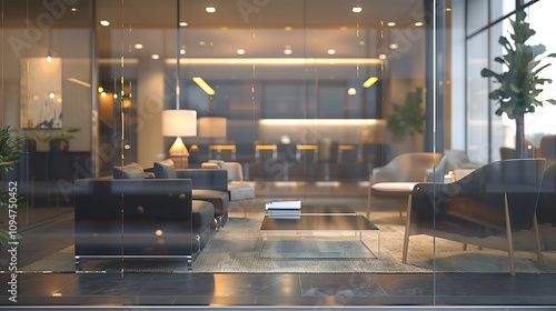 A high-end transparent image of a sophisticated business lounge with contemporary decor, suitable for corporate events. 32k, full ultra HD, high resolution