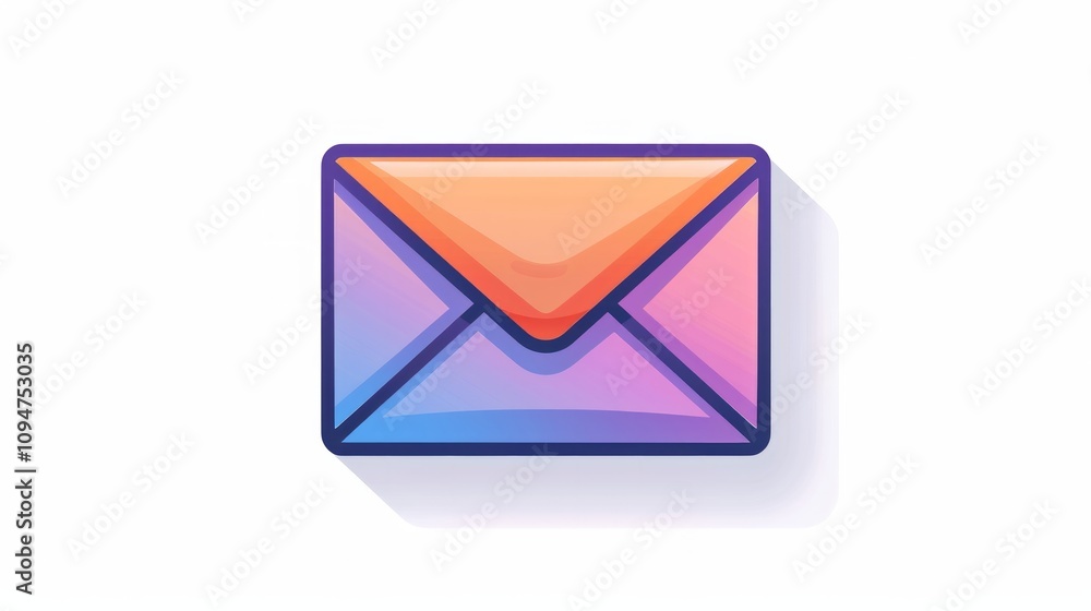Icon of an envelope, representing email on white background. Icon of an envelope, representing email on white background.