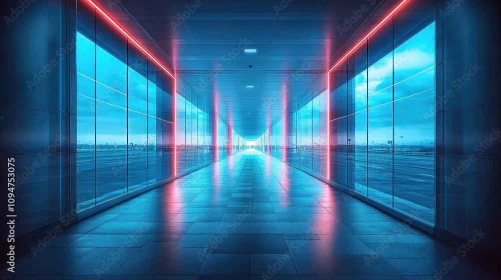 Neon Lit Corridor Neon Lit Corridor