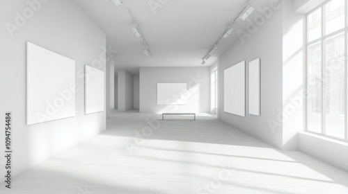 Wallpaper Mural Modern Minimalist Art Gallery Interior: Sunlight Streaming Through Large Windows Torontodigital.ca