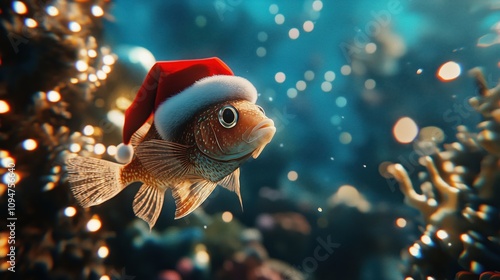 Weihnachtliche Unterwasserlandschaft mit Korallen