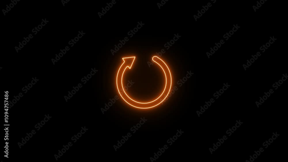 Sync circle arrow stroke icon glowing neon animation Sync circle arrow stroke icon glowing neon animation