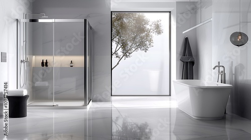 Wallpaper Mural High-end elegant transparent image of a luxurious bathroom with contemporary fixtures, perfect for real estate marketing. 32k, full ultra HD, high resolution Torontodigital.ca