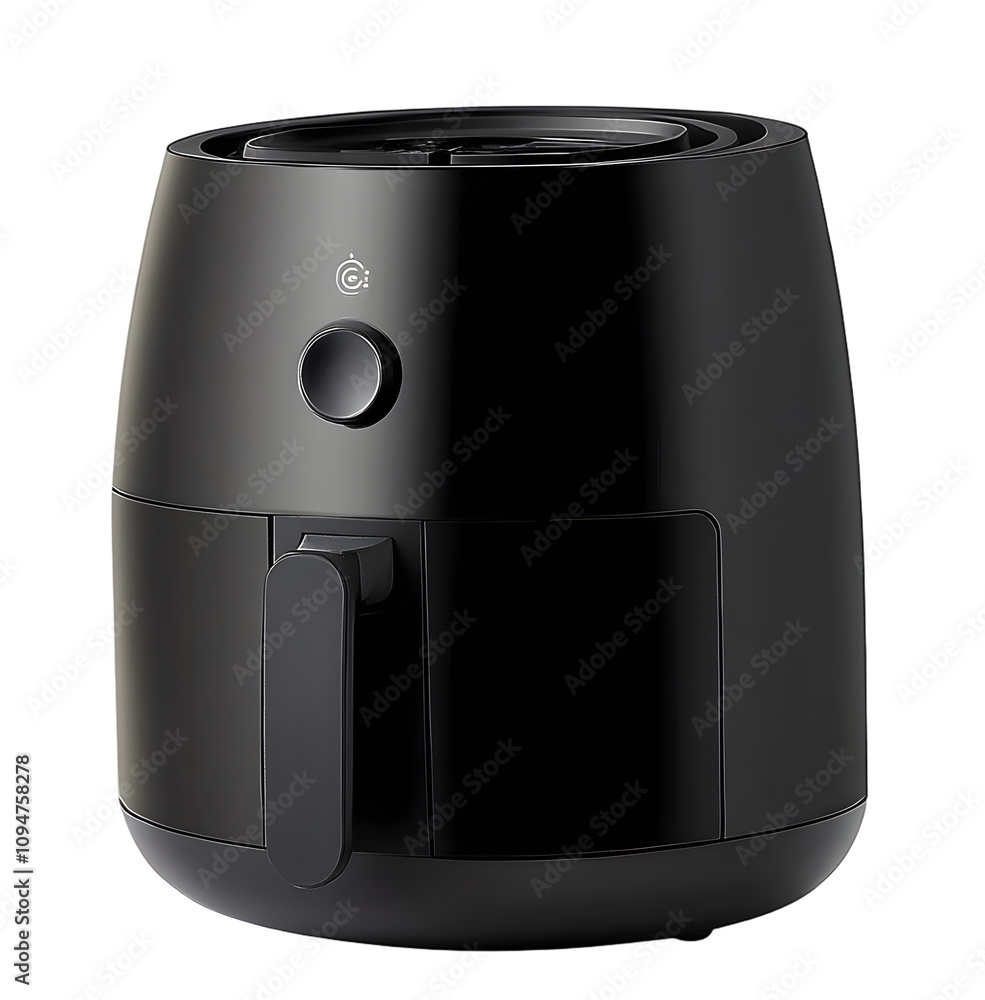 PNG A black minimal air fryer coffeemaker technology appliance. PNG A black minimal air fryer coffeemaker technology appliance.