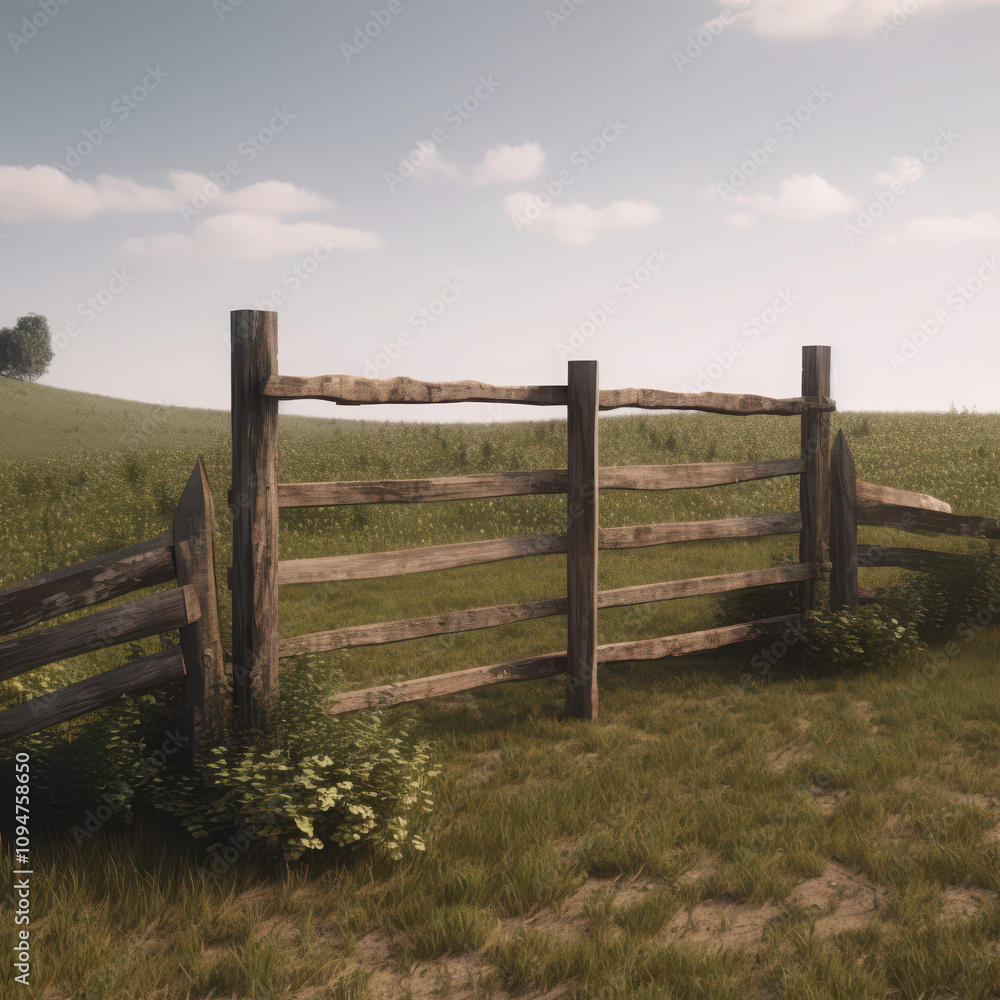 Fototapeta premium fence in field