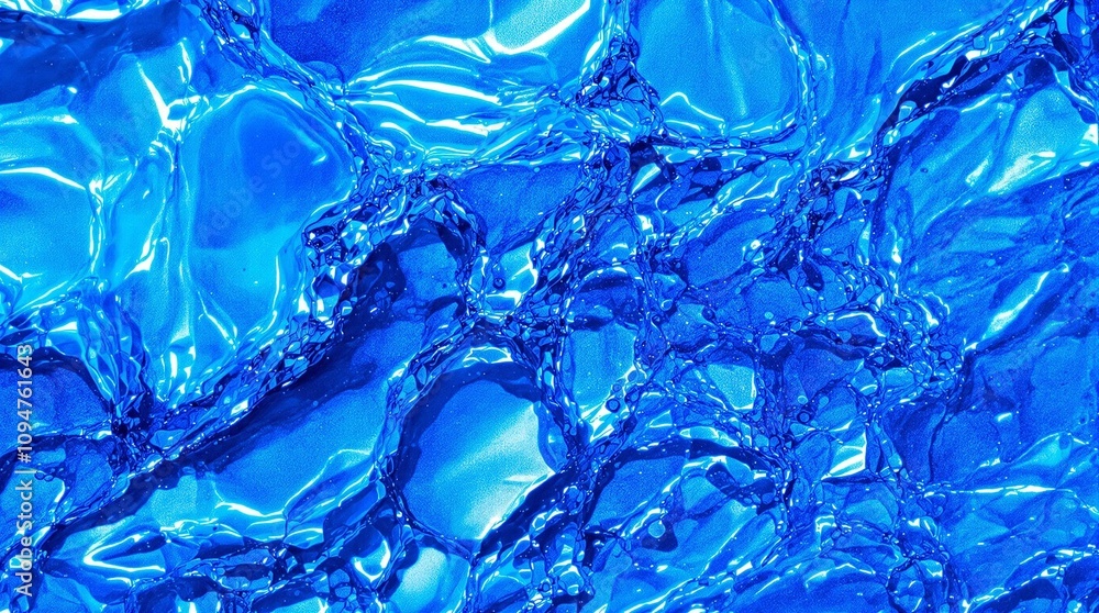 Abstract Close-up of Crumpled Blue Foil Abstract Close-up of Crumpled Blue Foil