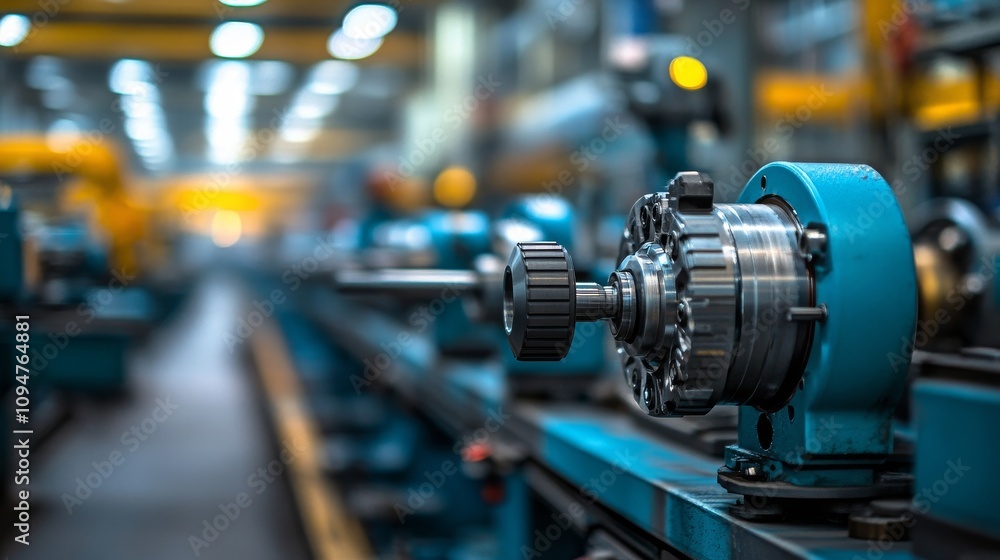 Close-up of a Machine Tool in a Factory Setting Close-up of a Machine Tool in a Factory Setting