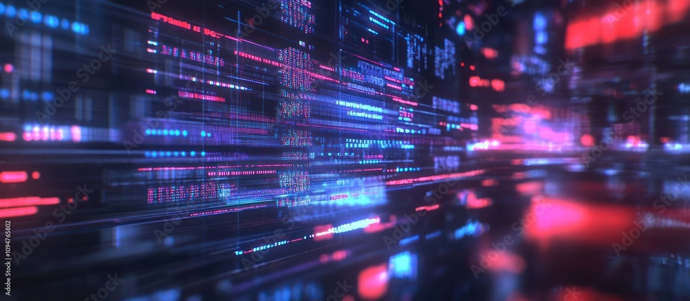 Abstract Digital Data Stream: A Futuristic Cyberpunk Visualization Abstract Digital Data Stream: A Futuristic Cyberpunk Visualization