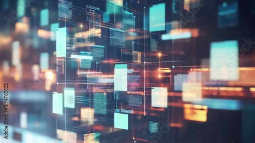 Wallpaper Mural Abstract Digital Data Flow:  A Visual Representation of Information Technology Torontodigital.ca