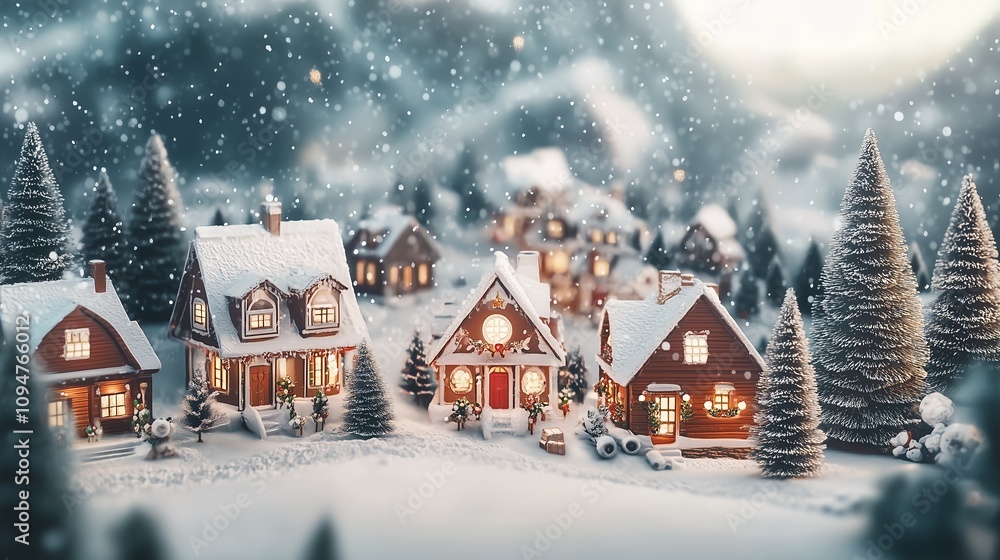Fototapeta premium おもちゃの雪国のクリスマス