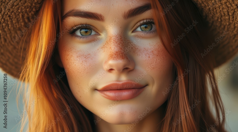 Smiling young woman with red hair Smiling young woman with red hair