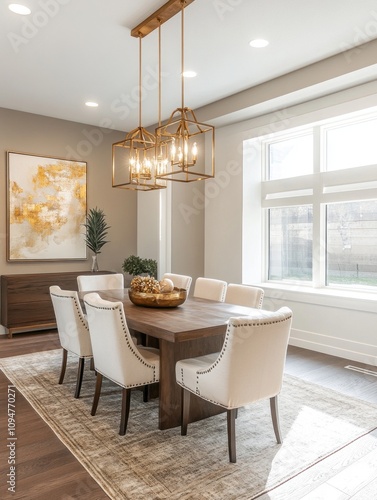 Elegant Dining Room With Mo...