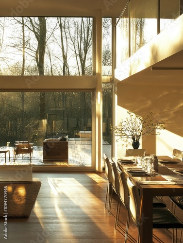 Modern Dining Room Sunlight...