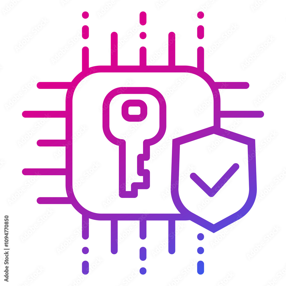 cryptography and encryption icon, line design cryptography and encryption icon, line design