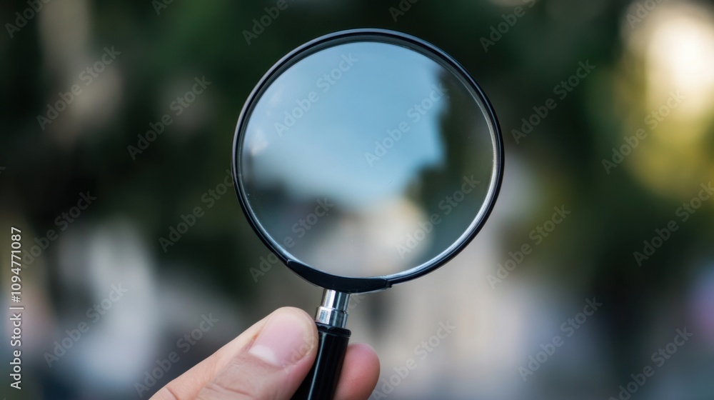 Fototapeta premium Evaluation icon featuring a magnifying glass for project analysis