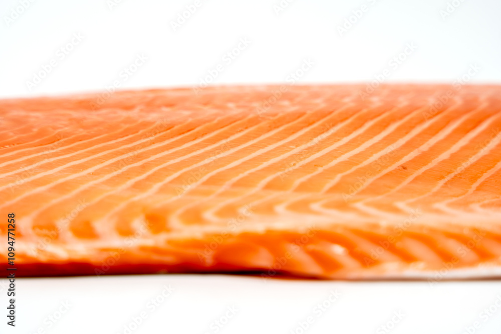 The salmon fillet is shown in its raw state. A concept of freshness and natural beauty as salmon is presented in its most unaltered form. The salmon fillet is shown in its raw state. A concept of freshness and natural beauty as salmon is presented in its most unaltered form.