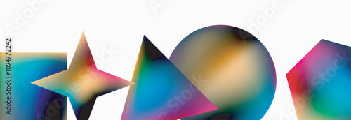 Fluid color geometric shapes abstract background. Vector Illustration For Wallpaper, Banner, Background, Card, Book Illustration, landing page