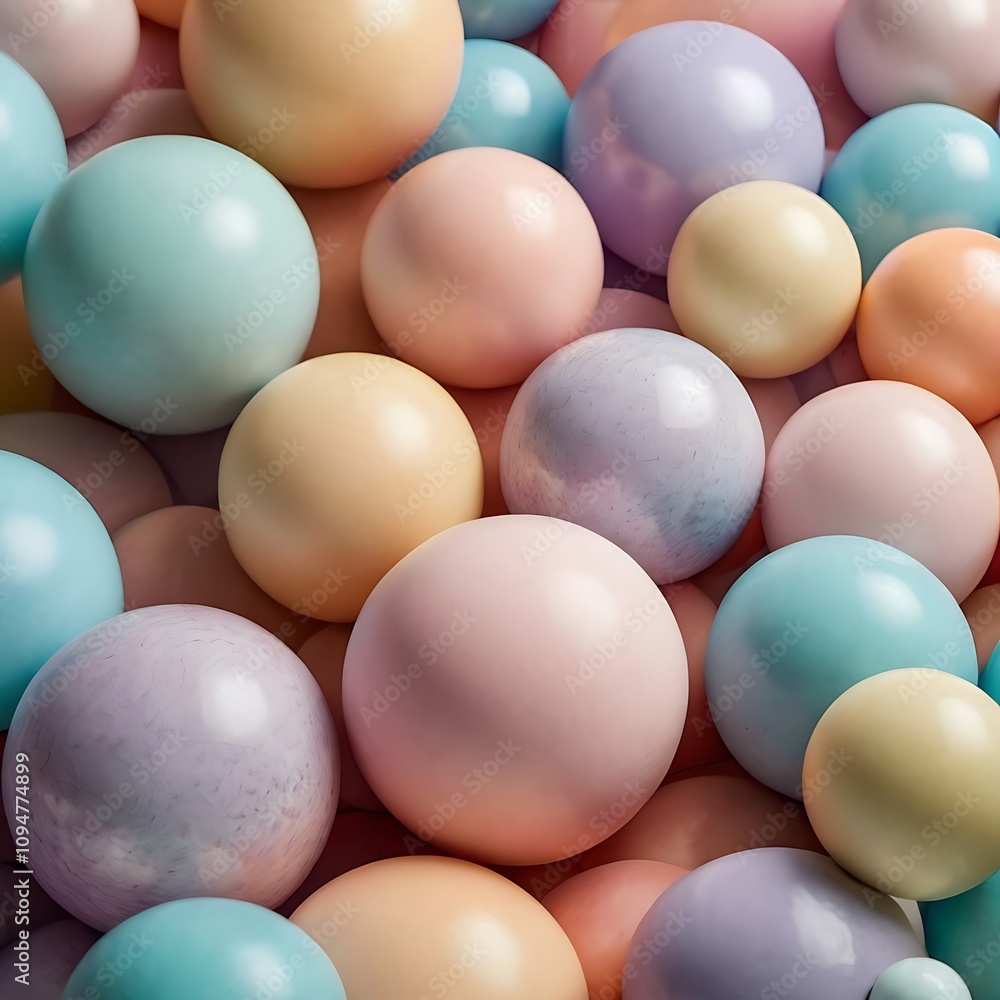 Geometric shapes: Pastel spheres abstract Geometric shapes: Pastel spheres abstract