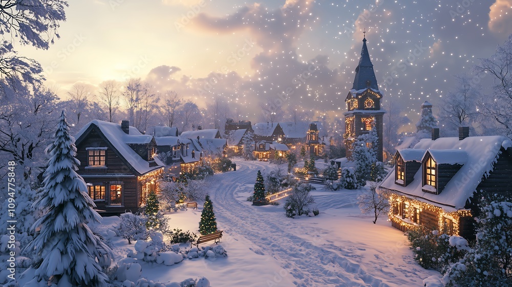 Fototapeta premium 雪国と古い家