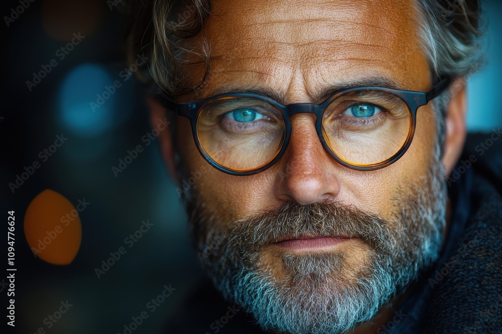 Businessman against a solid background. Sleek and professional composition. Banner with space for text, ideal for corporate or business-related themes.