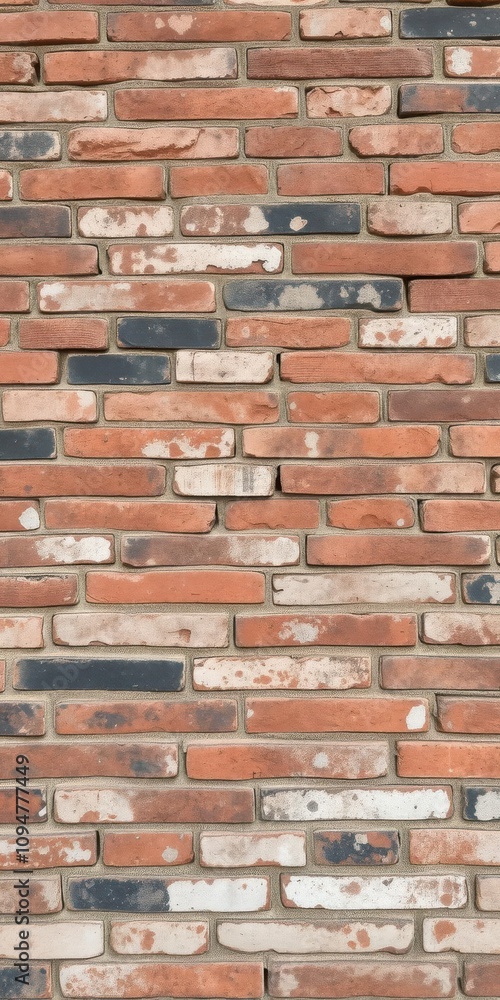 Obraz premium Variety of brick textures including weathered, aged, red, black, white, grey, rustic, industrial, vintage, old, natural, rough, urban, exterior, construction, background, black