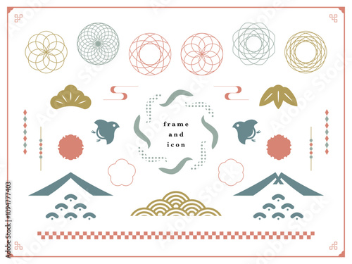 和のシンボルとフレーム素材