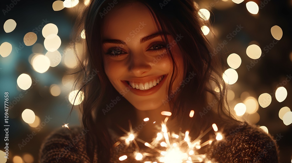 Happy new year concept with sparkling sparklers Happy new year concept with sparkling sparklers