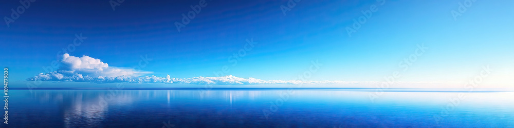 Obraz premium Endless Horizon: Stretching blue sky meets the end of the visible world