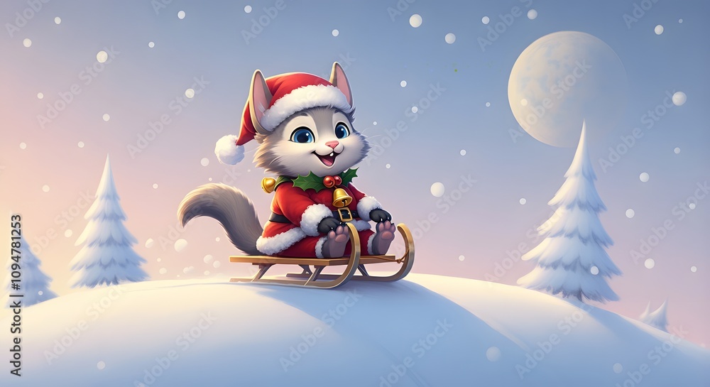 Cute animals having fun on Christmas. Generative AI. Cute animals having fun on Christmas. Generative AI.