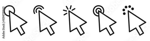 outline mouse arrow cursor pointer icon