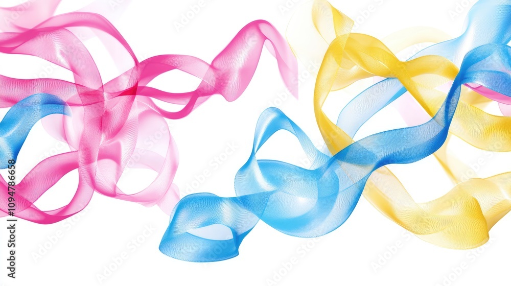 Captivating waves blend smoothly in shades of pink, blue, and yellow, forming a fluid and textured background. Ideal for branding, social media, digital art projects, and presentations